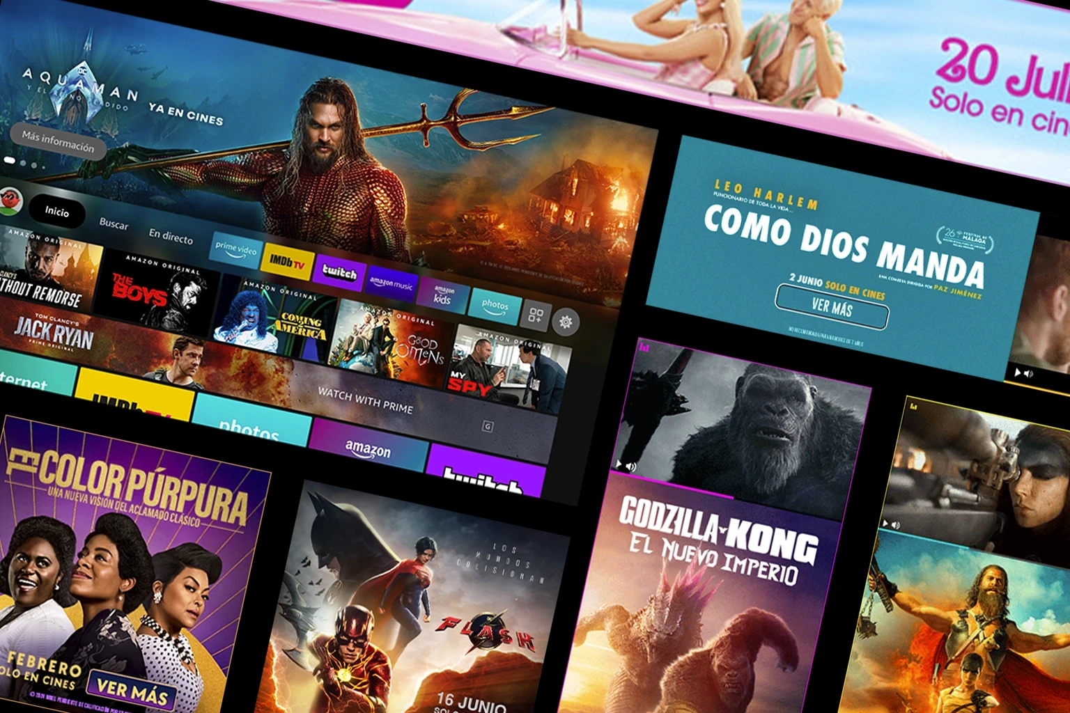 Campañas digitales — banners para estrenos de Warner Bros